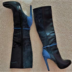 Max Clan Rome Blue & Black Suede/Leather Boots